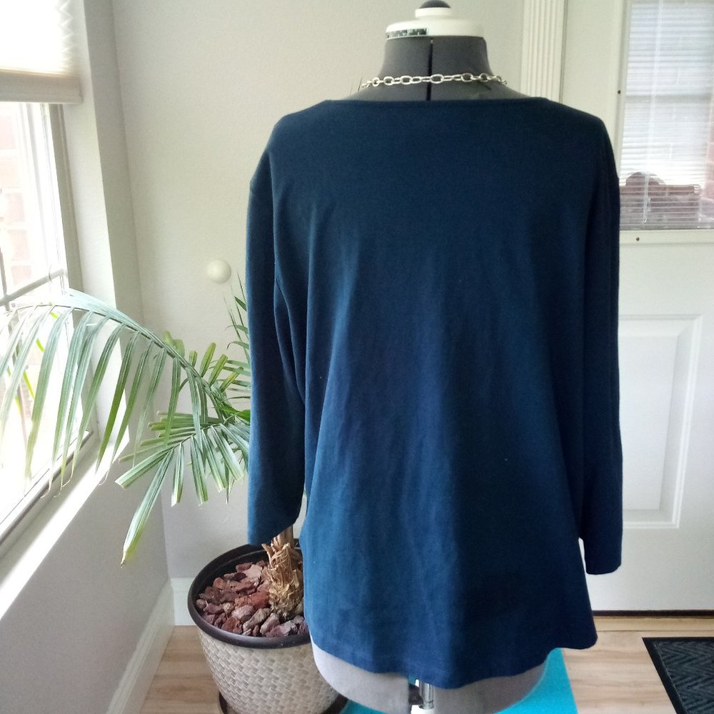 Alfred Dunner 3/4 Sleeved Silver Studded Blouse - Picture 6 of 12